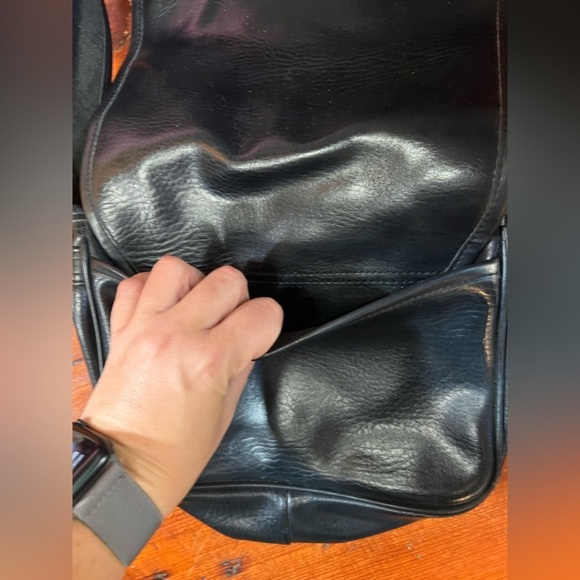 Leather black messenger crossbody Korean vintage boutique - Picture 7 of 14